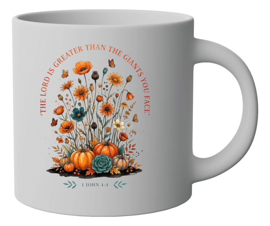 The Lord Is Greater Than The Giants You Face – Fall Botanical Digital Download (PNG)