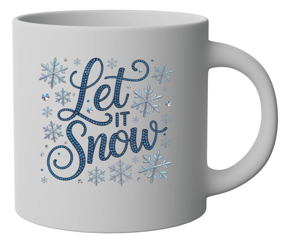 Let It Snow Blue Snowflake Winter Sublimation Design
