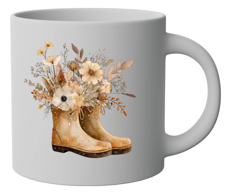 Fall Rain Boots Floral Bouquet PNG Bundle – 2 Designs Digital Download