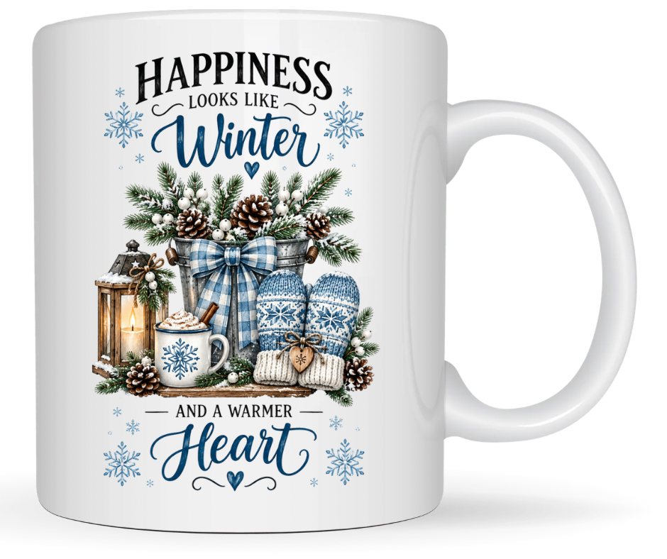 Happiness Looks Like Winter & a Warmer Heart PNG Download