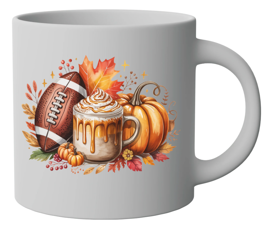 Fall Football Pumpkin Spice Latte Digital Download