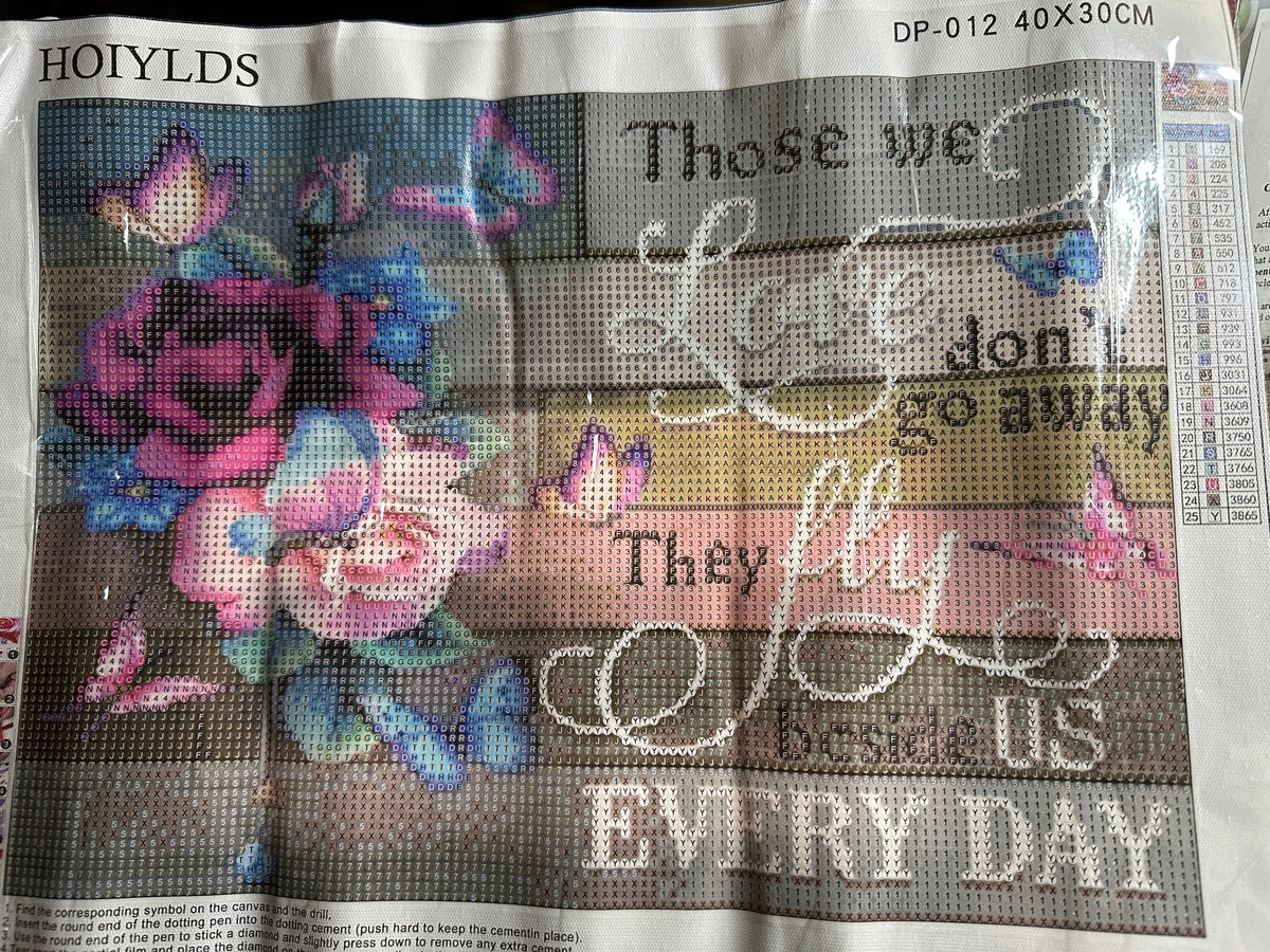 Those We Love Diamond Art Kit – Roses & Butterflies 40x30cm Round Drill