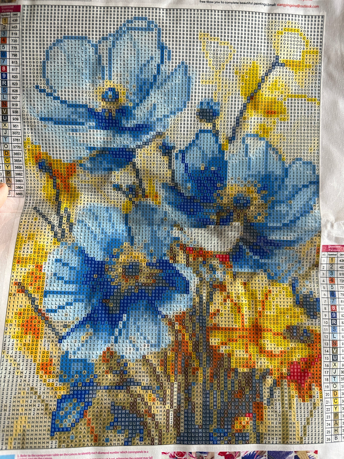 Blue & Yellow Florals Diamond Art Kit – 30x40cm Round Drill