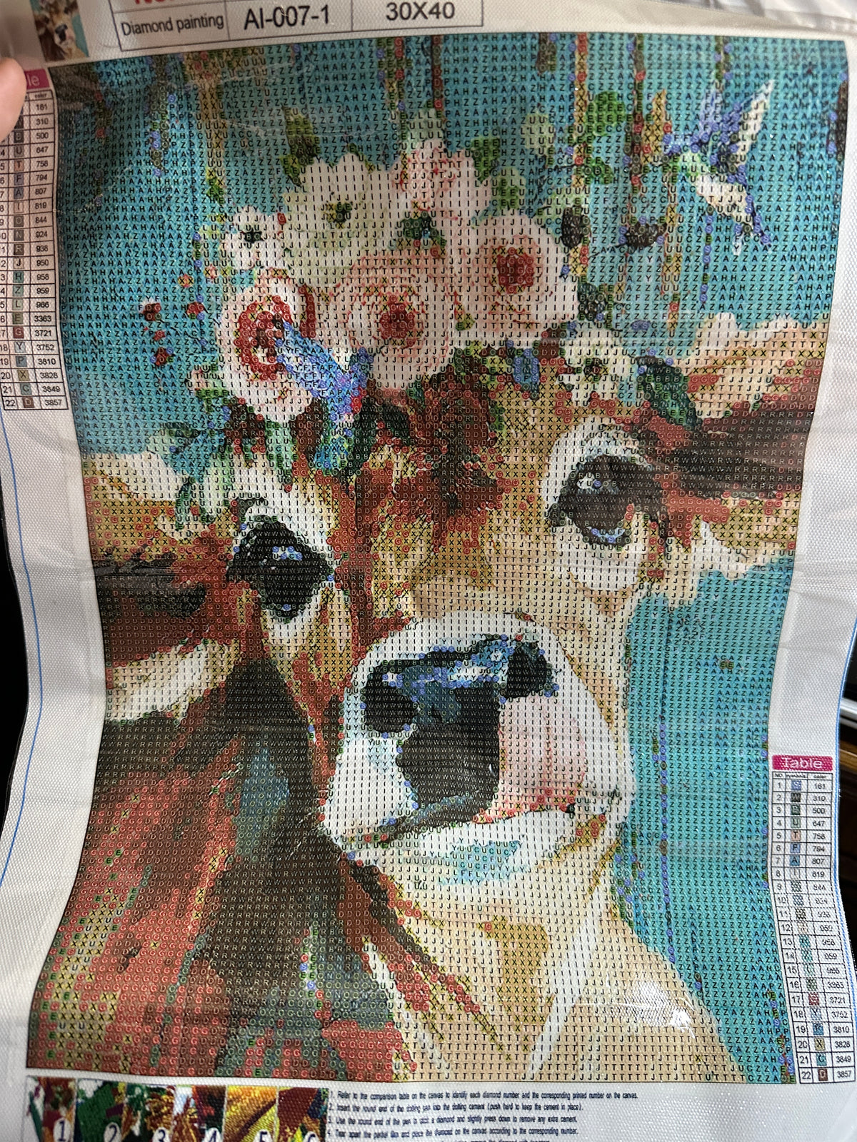 Sweet Floral Heifer Round Diamond Art Kit – 30 × 40 cm