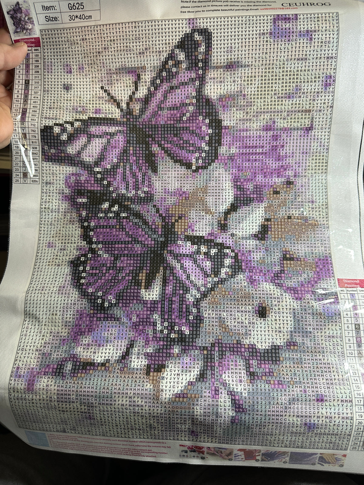 Purple Butterflies & Flowers Round Diamond Art Kit – 30 × 40 cm