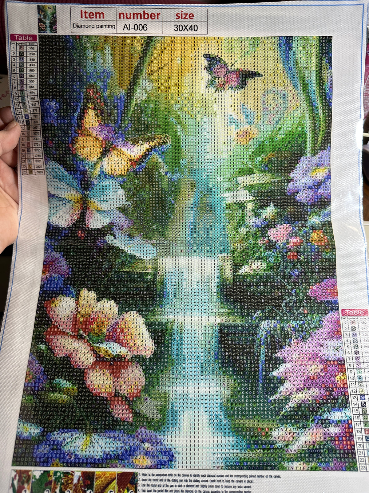 Waterfall & Butterflies Round Diamond Art Kit – 30 × 40 cm