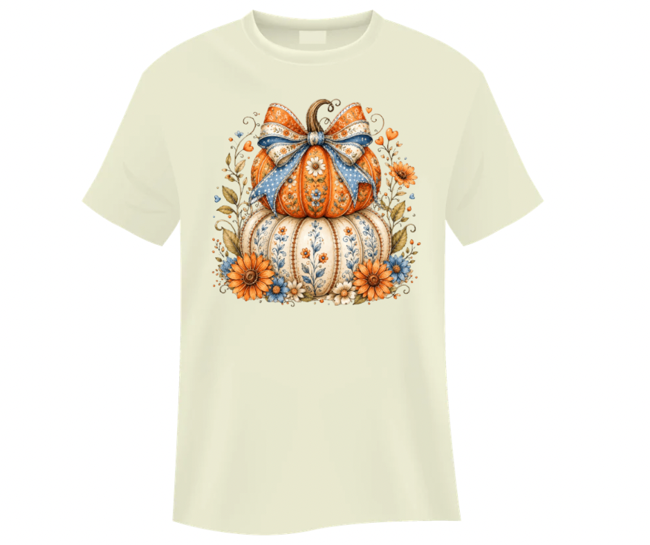 Beautiful Fall Floral Pumpkin Duo Digital Download