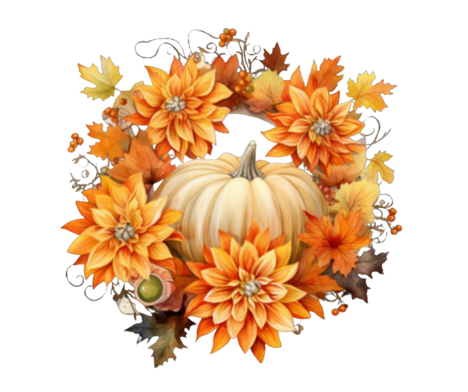 Fall Dahlia & Pumpkin PNG Bundle – 14 Designs Digital Download