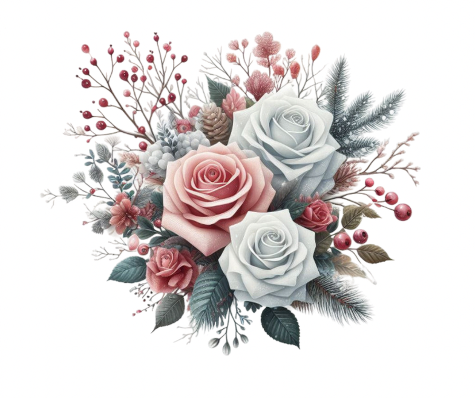 28-Piece Fall & Winter Rose Floral Sublimation Bundle