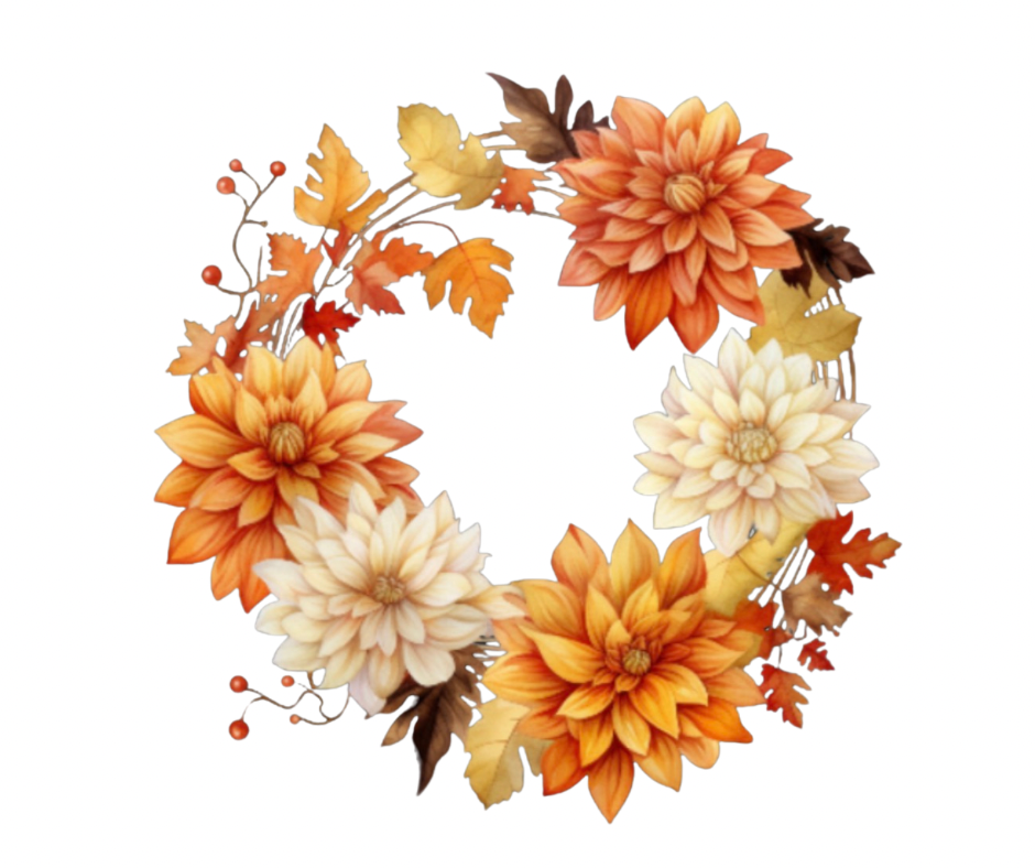 Fall Dahlia & Pumpkin PNG Bundle – 14 Designs Digital Download