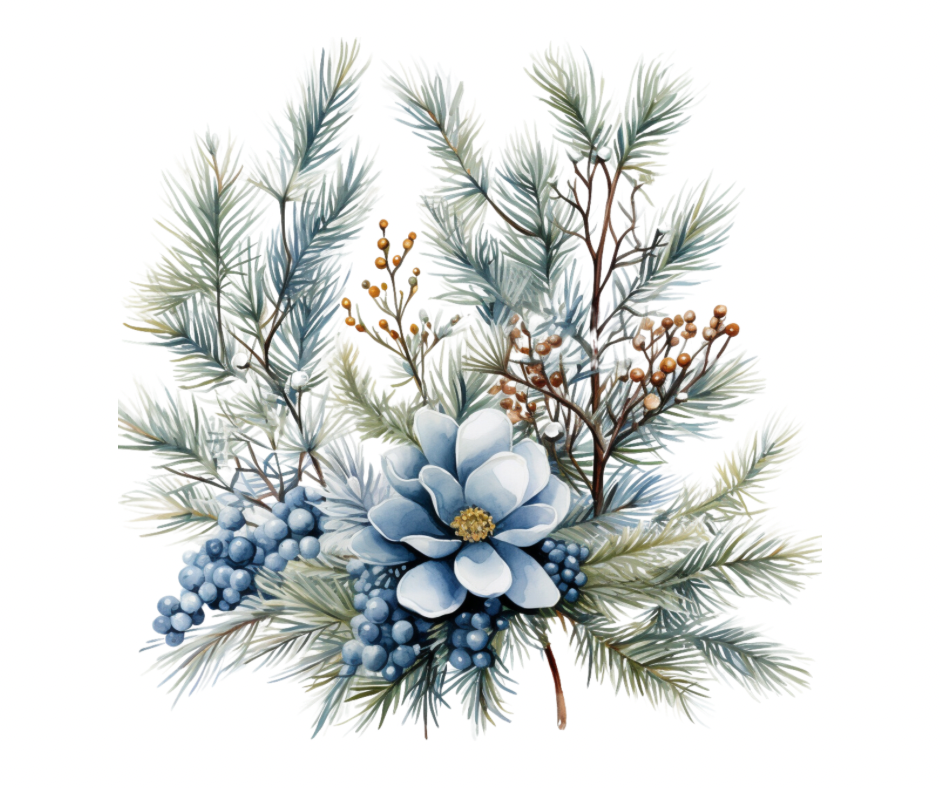 Blue Winter Floral 15 Design Bundle