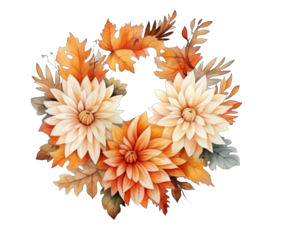 Fall Dahlia & Pumpkin PNG Bundle – 14 Designs Digital Download