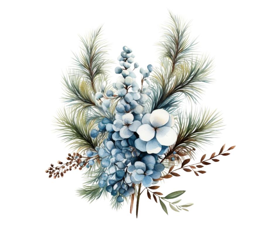 Blue Winter Floral 15 Design Bundle