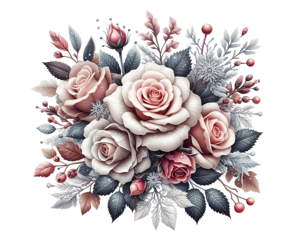 28-Piece Fall & Winter Rose Floral Sublimation Bundle