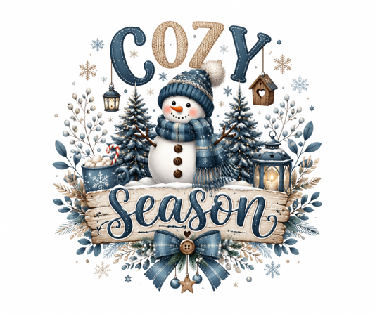 Cozy Season Snowman Winter Sublimation Design