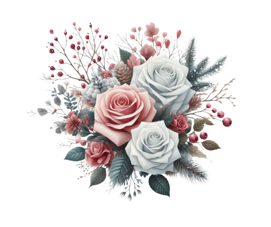 28-Piece Fall & Winter Rose Floral Sublimation Bundle