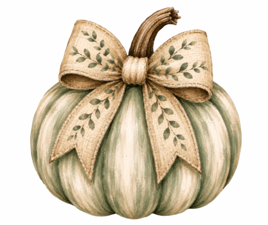 Pumpkin with Bow PNG Bundle – 4 Fall Designs Digital Download