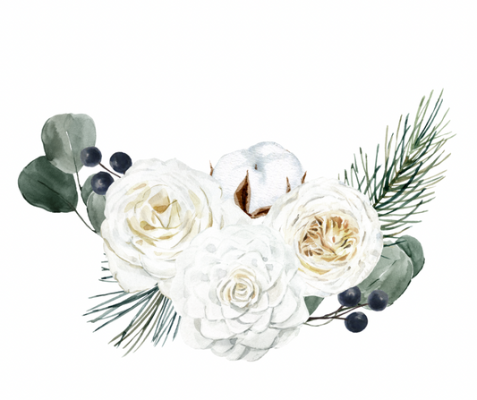 5-Piece Winter White Floral Sublimation Bundle