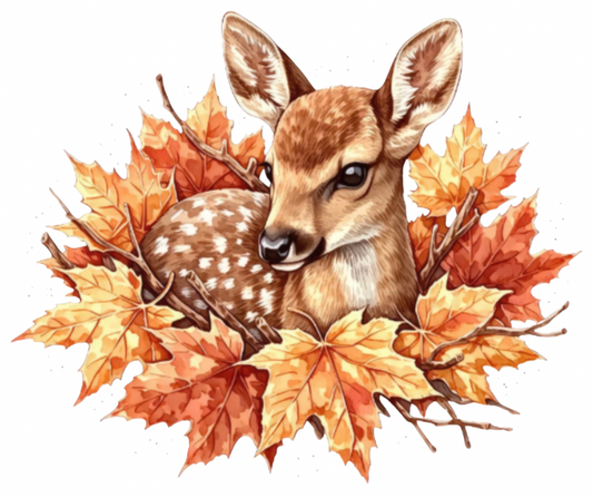 Fall Fawn PNG Digital Download – Autumn Deer Design