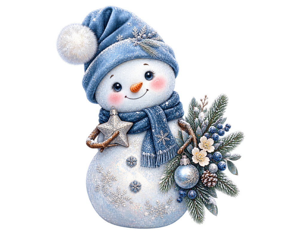 Cozy Winter Snowman & Owl PNG Bundle – 2 Designs Digital Download