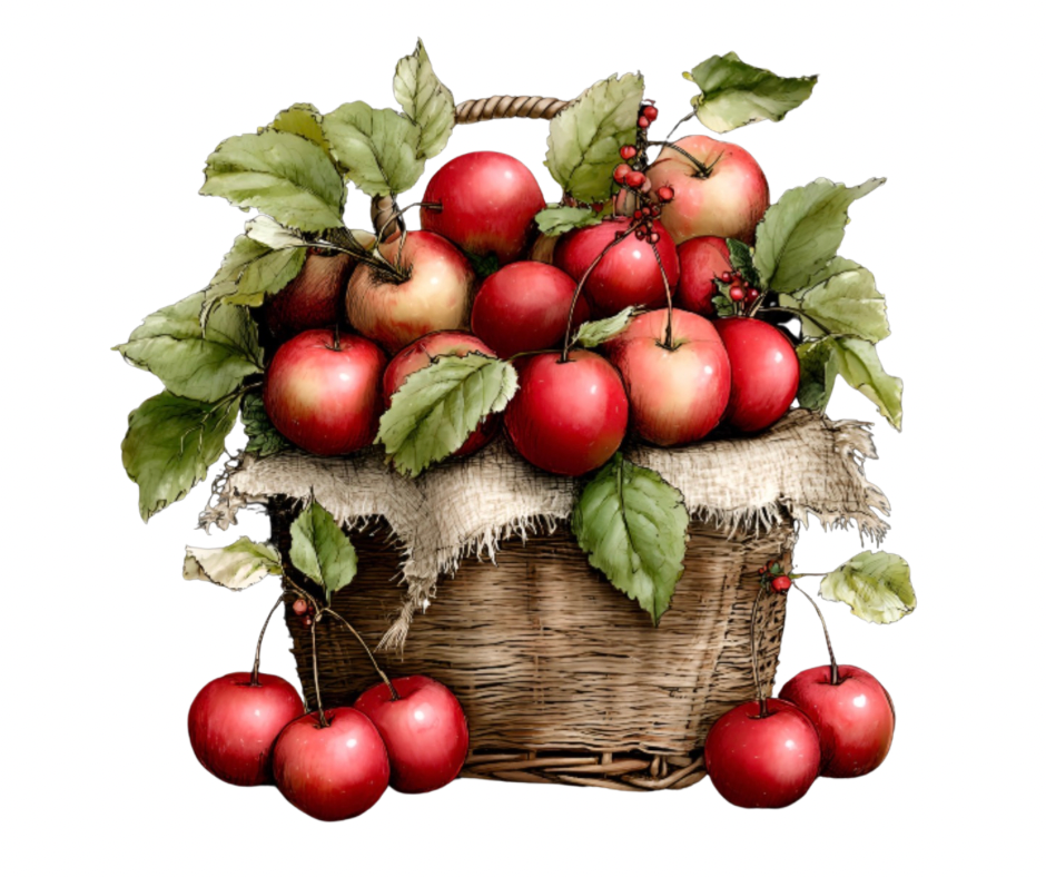 Harvest Apple Basket – Vintage Fall Digital Download (PNG)