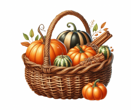 Fall Harvest Basket PNG Bundle – 4 Designs Digital Download
