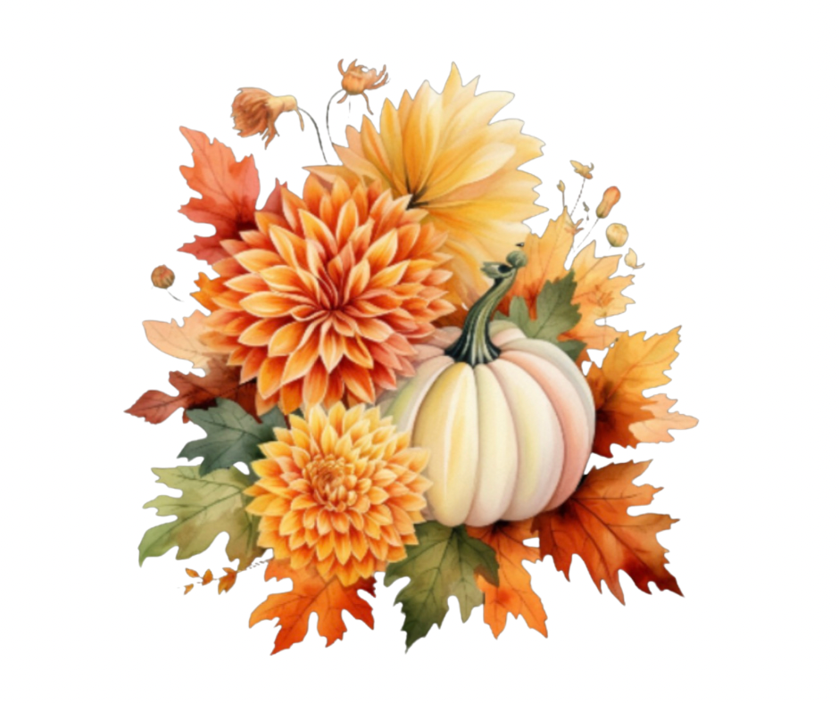 Fall Dahlia & Pumpkin PNG Bundle – 14 Designs Digital Download
