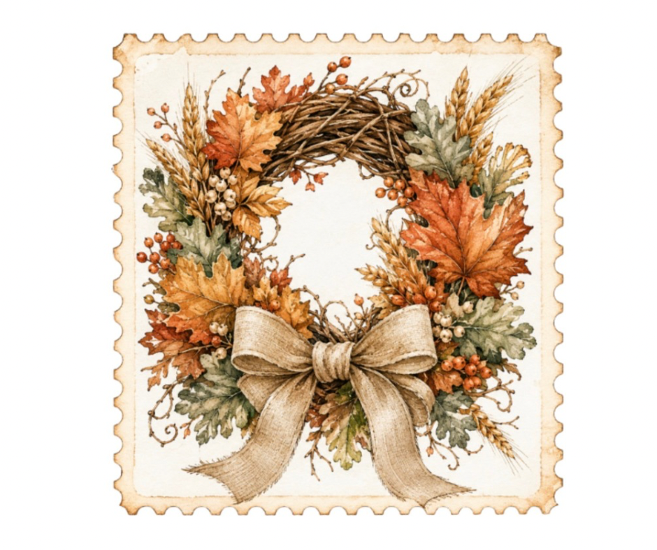 Fall Vintage Stamp Collection – Digital Download (7 PNG Files)