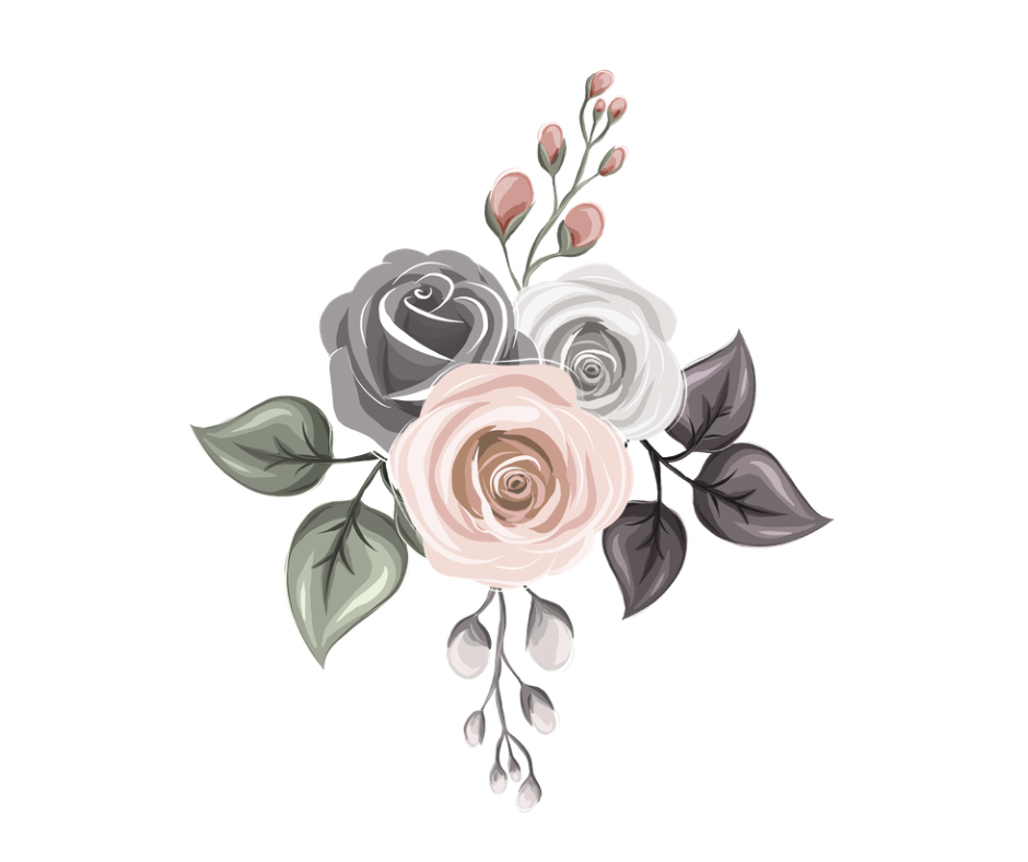 Neutral Rose Floral 3 Design Bundle