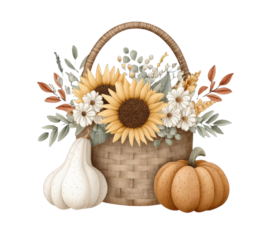 Fall Sunflower Bundle – Watercolor Digital Download (2 PNG Files)