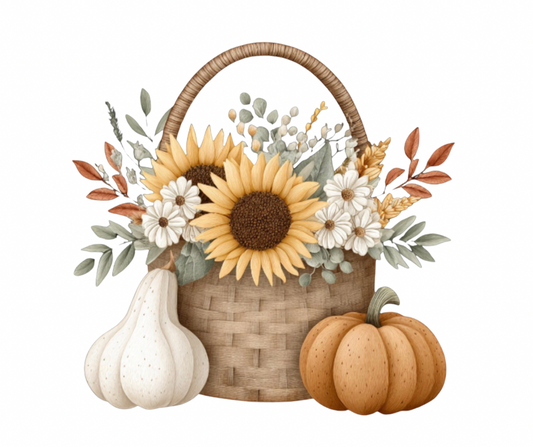 Fall Sunflower Bundle – Watercolor Digital Download (2 PNG Files)