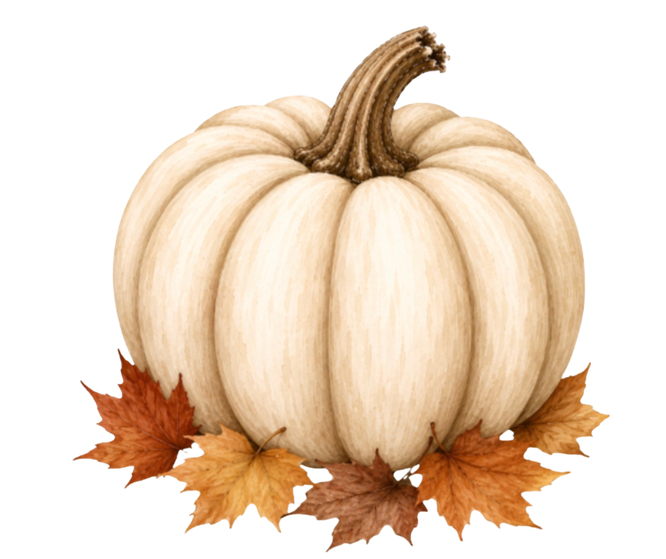 Cream Pumpkin PNG Bundle – 5 Fall Designs Digital Download