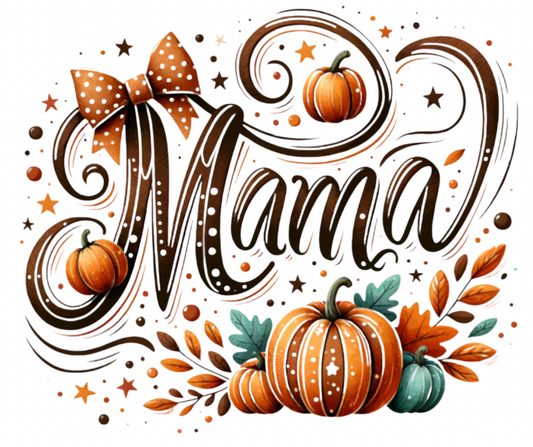 Fall Mama PNG Digital Download – Pumpkin Bow Design