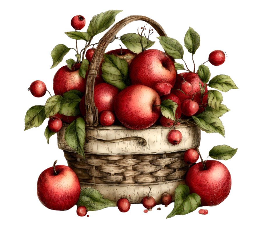 Harvest Apple Basket – Vintage Fall Digital Download (PNG)