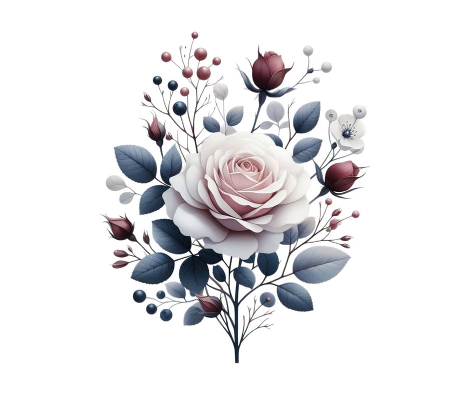 28-Piece Fall & Winter Rose Floral Sublimation Bundle