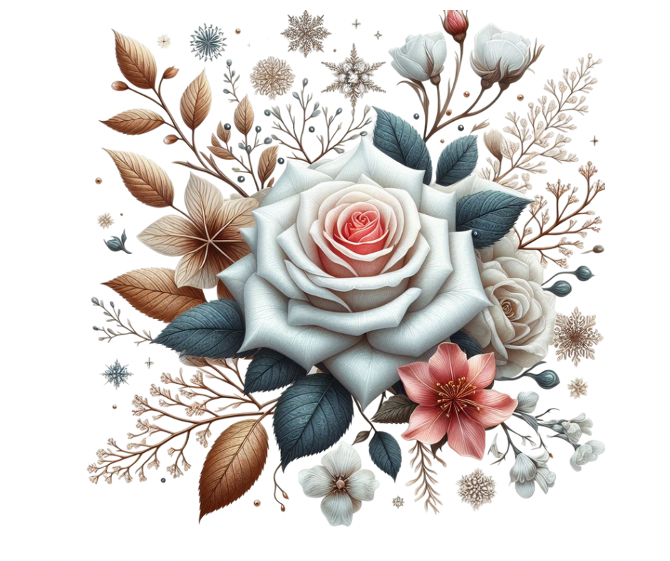 28-Piece Fall & Winter Rose Floral Sublimation Bundle