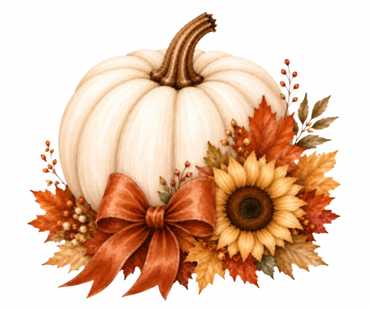 Cream Pumpkin PNG Bundle – 5 Fall Designs Digital Download