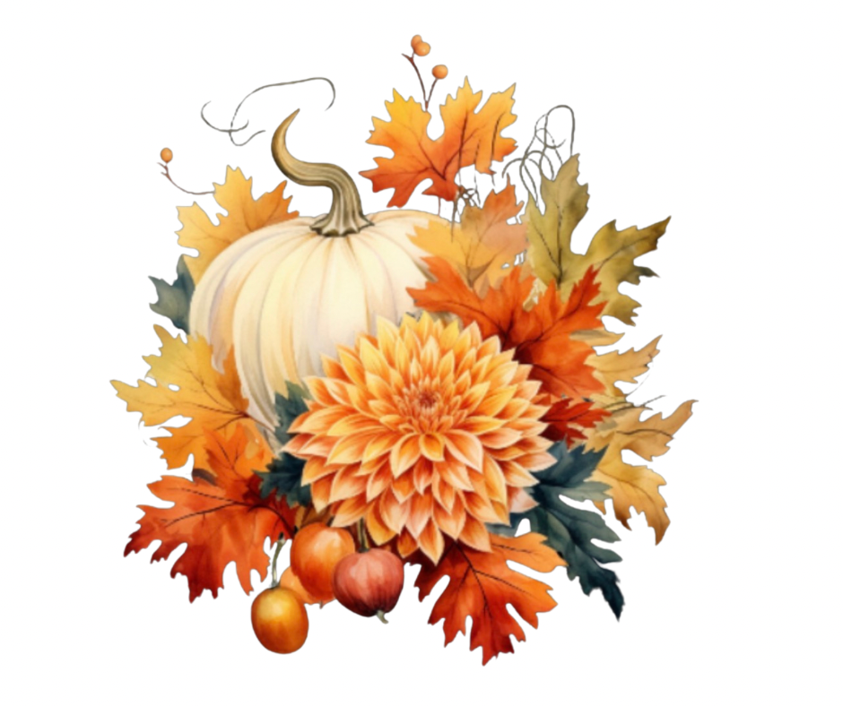 Fall Dahlia & Pumpkin PNG Bundle – 14 Designs Digital Download