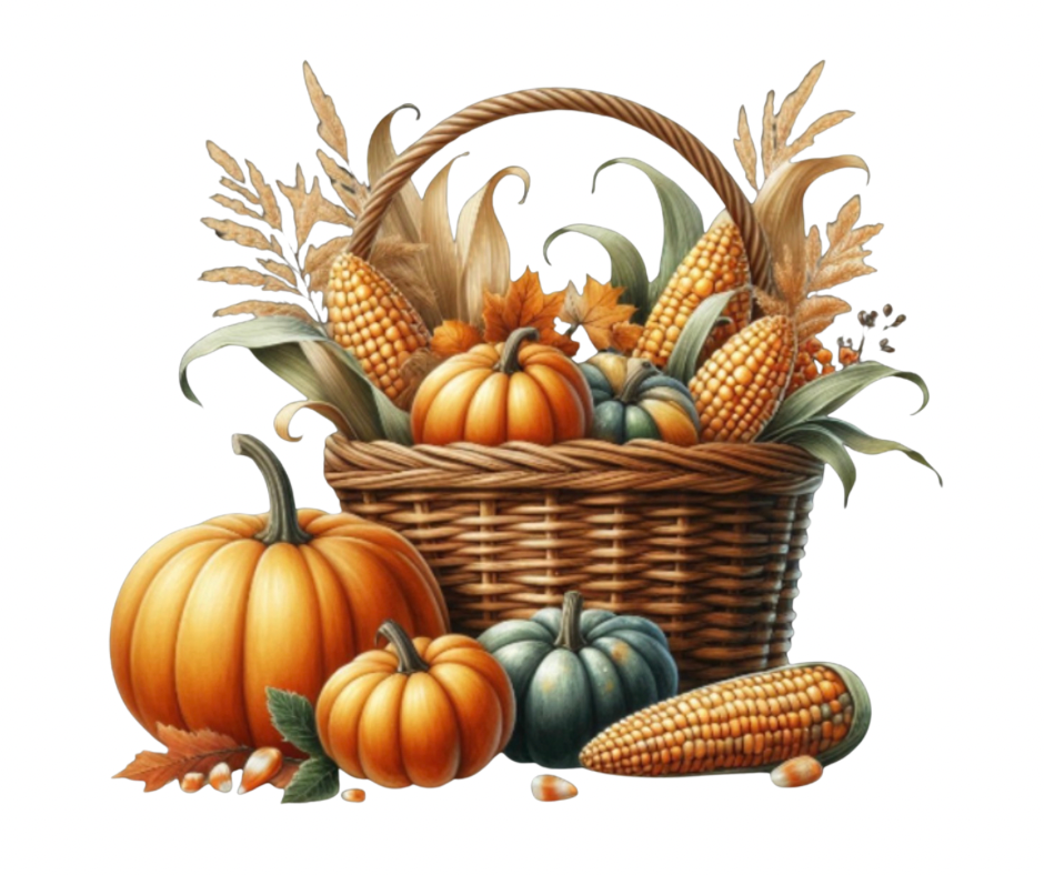 Fall Harvest Basket PNG Bundle – 4 Designs Digital Download