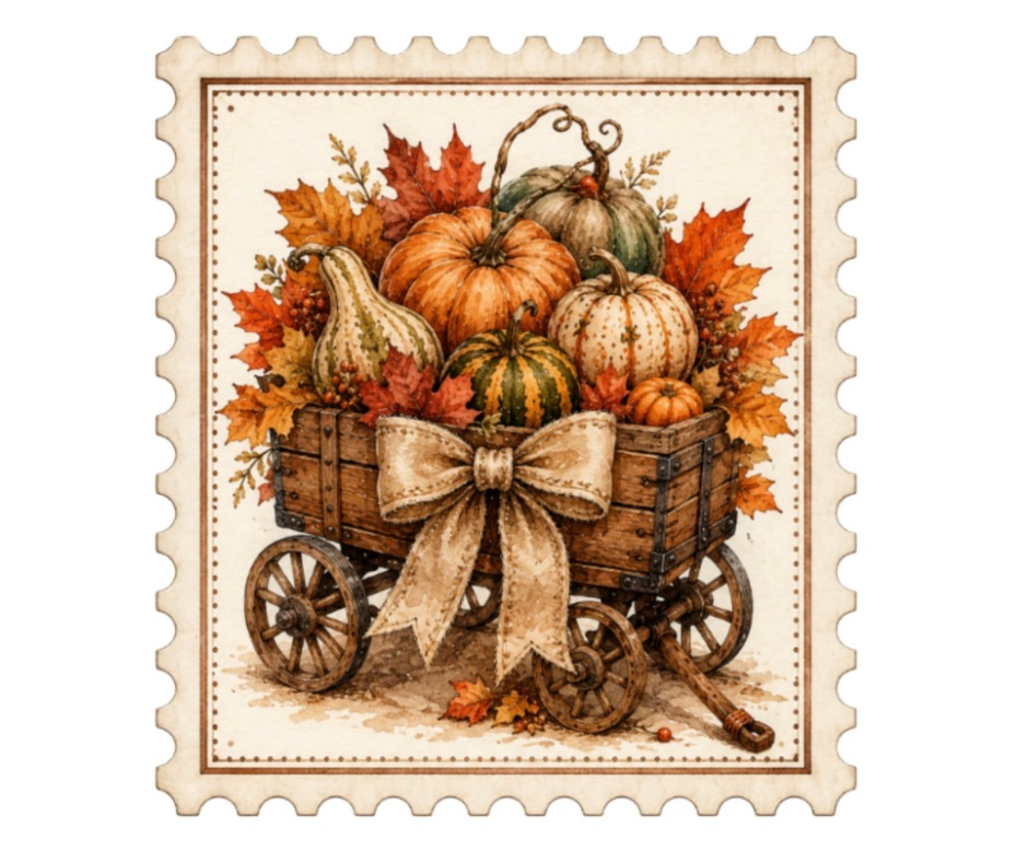 Fall Vintage Stamp Collection – Digital Download (7 PNG Files)