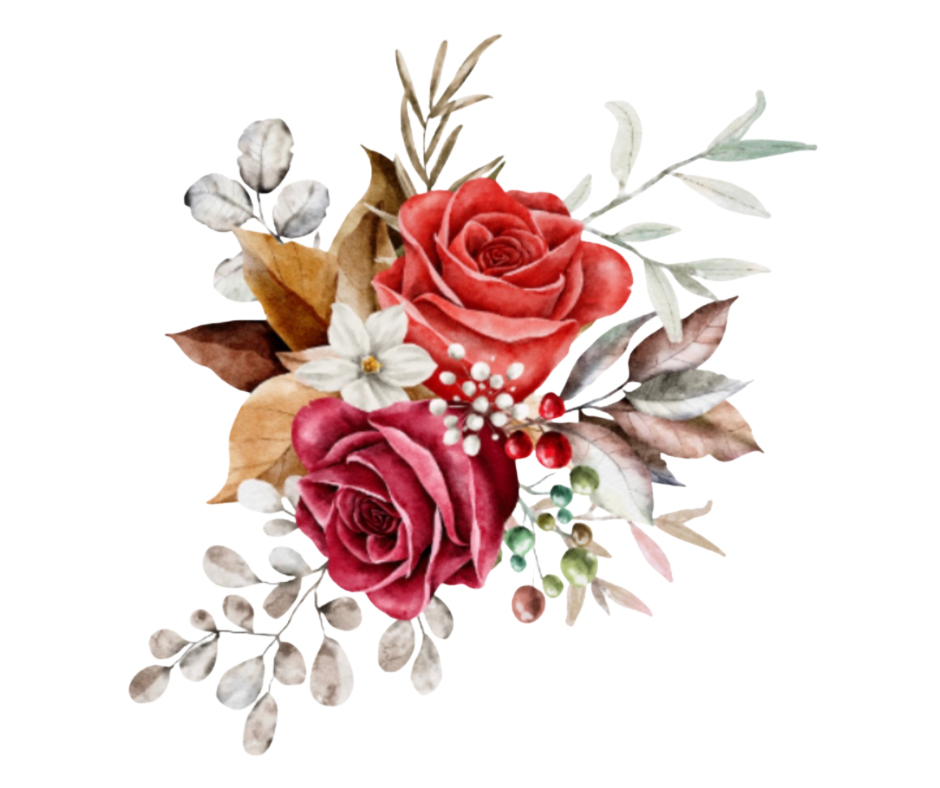 Fall Rose Bouquet Collection – Watercolor Digital Download (8 PNG Files)
