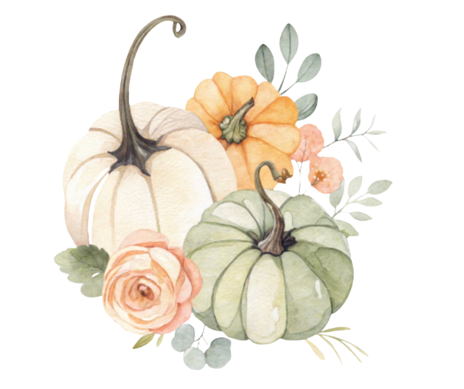 Soft Fall Floral & Pumpkin PNG Bundle – 7 Designs Digital Download