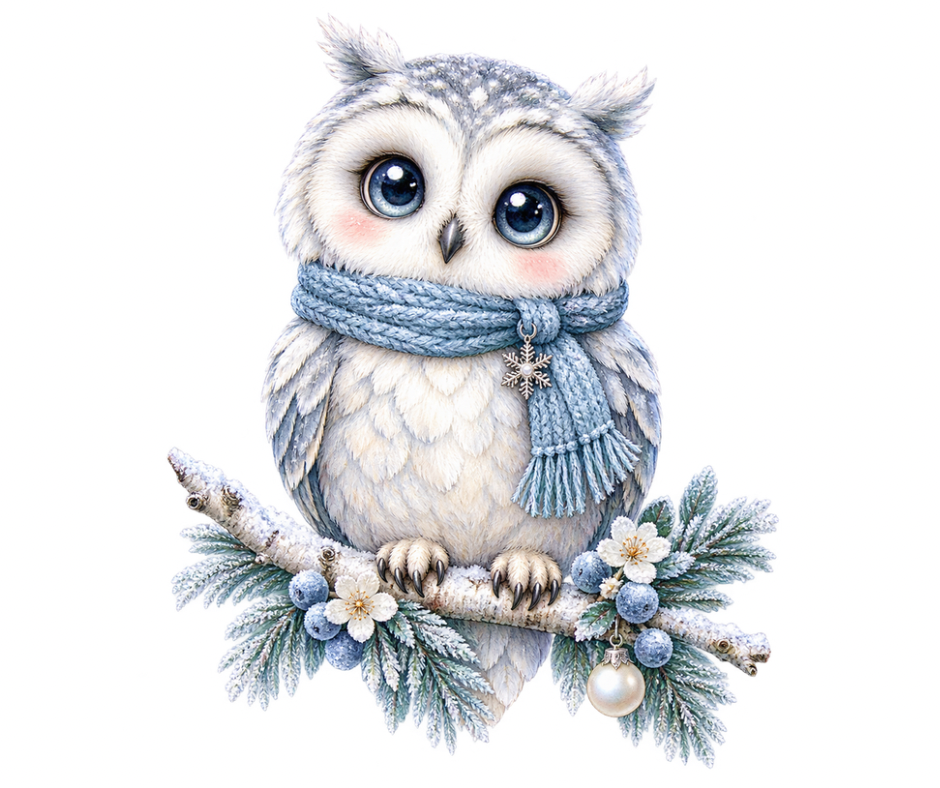 Cozy Winter Snowman & Owl PNG Bundle – 2 Designs Digital Download
