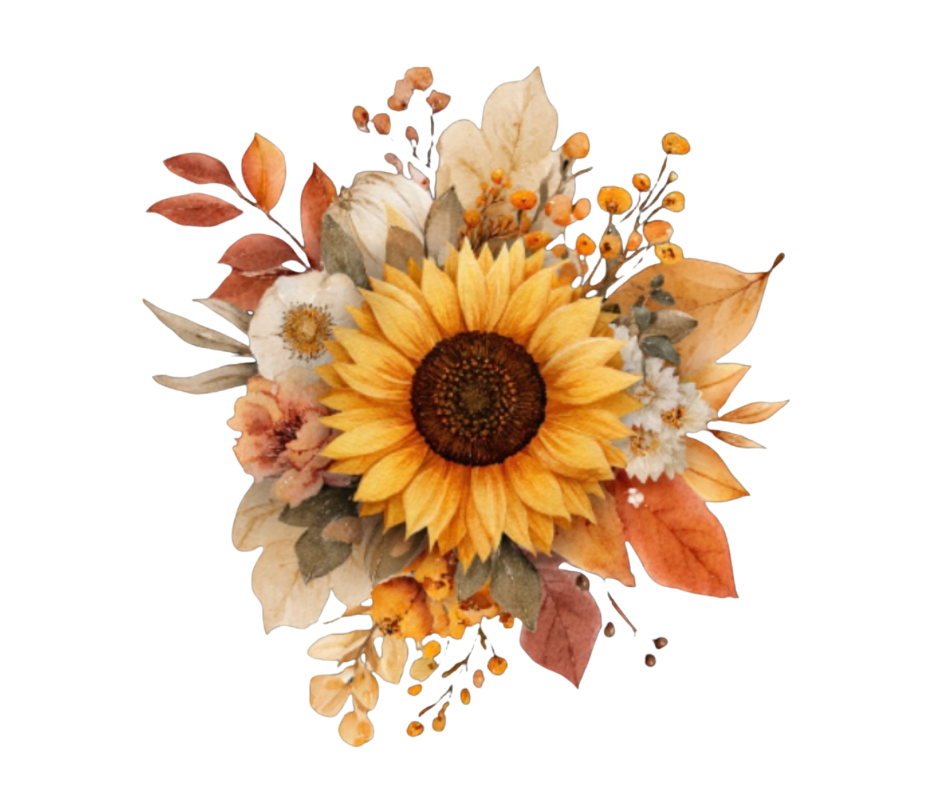 Fall Sunflower Bundle – Watercolor Digital Download (2 PNG Files)