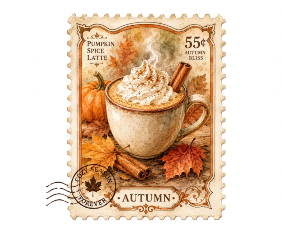 Fall Vintage Stamp Collection – Digital Download (7 PNG Files)