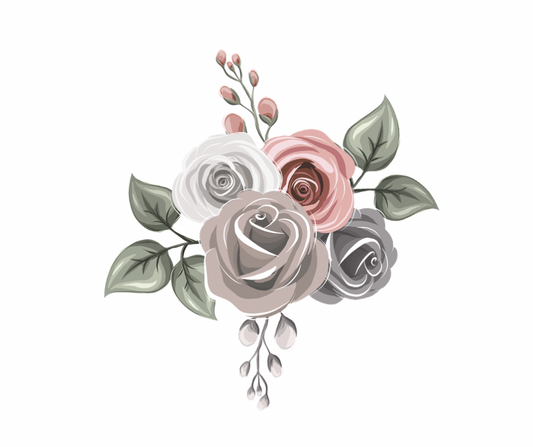 Neutral Rose Floral 3 Design Bundle