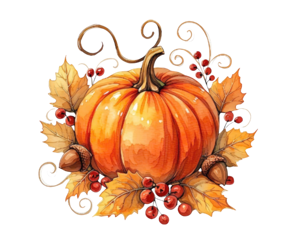 Fall Watercolor PNG Bundle – 7 Autumn Designs Digital Download