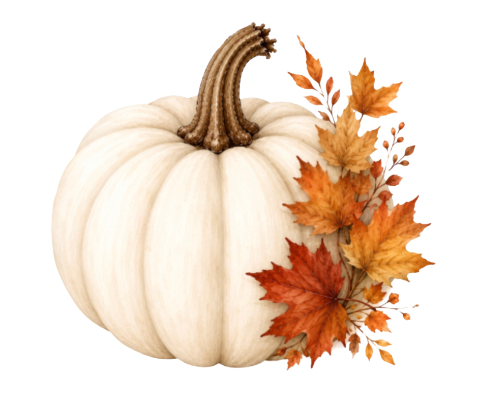 Cream Pumpkin PNG Bundle – 5 Fall Designs Digital Download