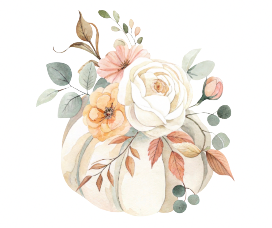 Soft Fall Floral & Pumpkin PNG Bundle – 7 Designs Digital Download