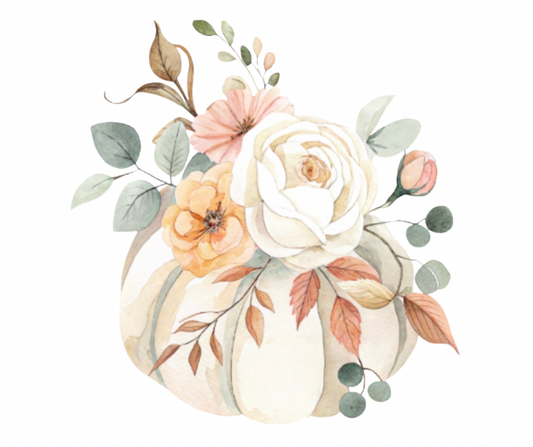 Soft Fall Floral & Pumpkin PNG Bundle – 7 Designs Digital Download